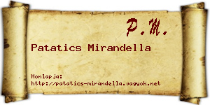 Patatics Mirandella névjegykártya